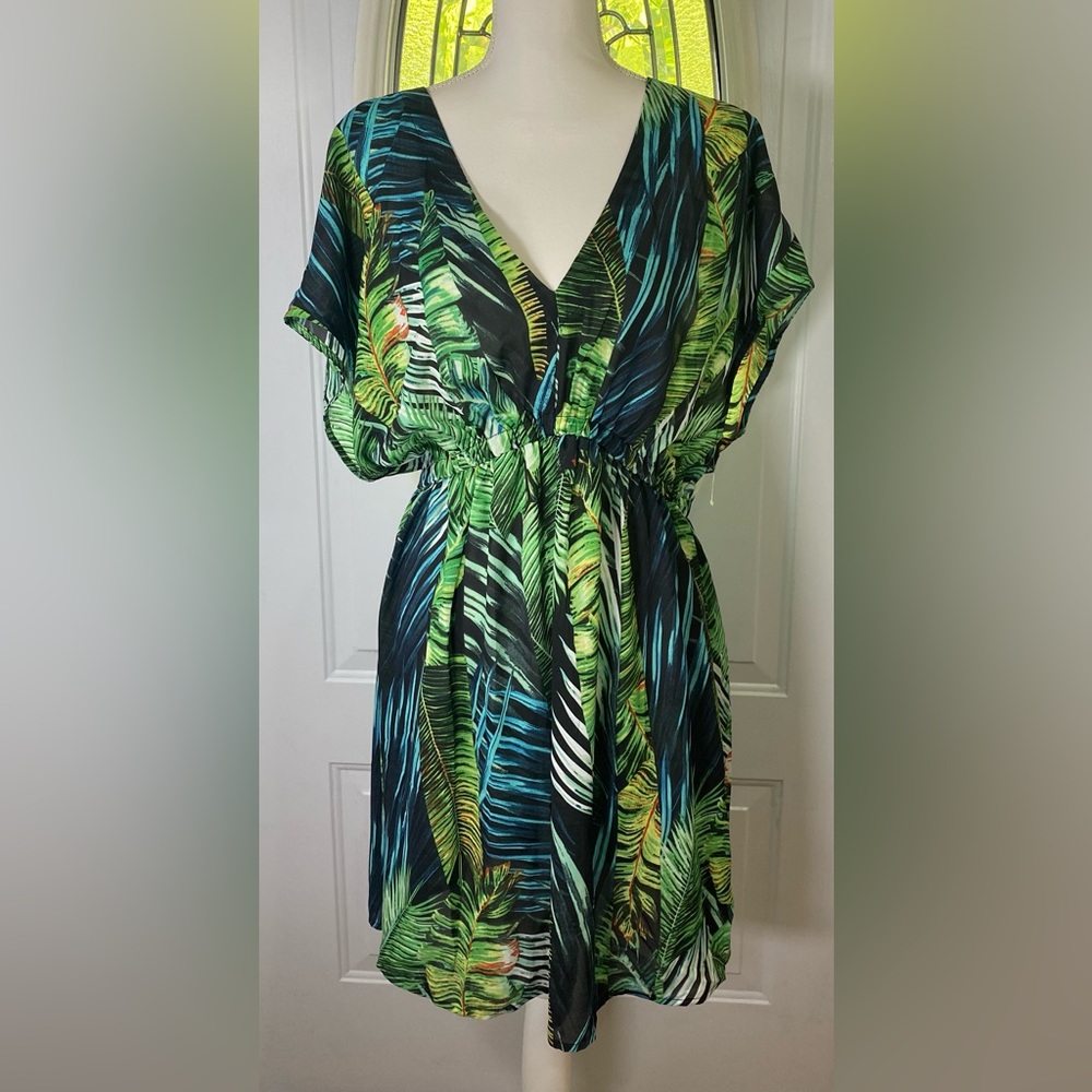 Cupshe Tropical Leaf Coverup Dress Size XL